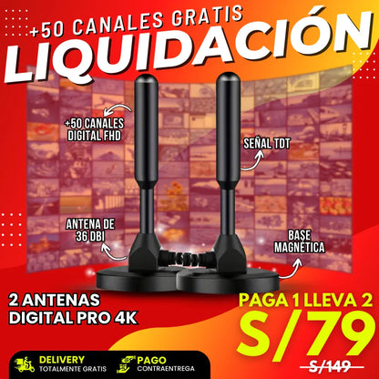 NUEVO ANTENA DIGITAL PRO 4K - PAGA 1 LLEVA 2