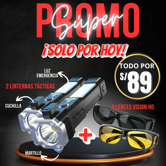 NUEVA LINTERNA TÁCTICA + PACK VISION HD