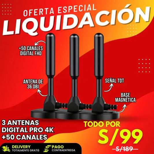 NUEVA ANTENA DIGITAL 4K - PACK HOGAR X3