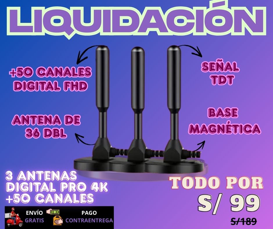 NUEVA ANTENA DIGITAL 4K - PACK HOGAR X3